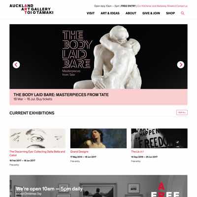screenshot of Auckland Art Gallery